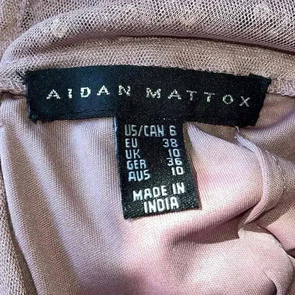 Aidan Maddox NWT Dusty Rose V Neck Long Sleeve Sequin Cocktail Dress‎ Size 6 - Picture 4 of 5